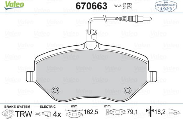 Valeo 670663 - Komplet Pločica, disk-kočnica www.molydon.hr