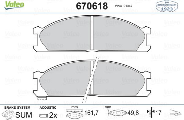 Valeo 670618 - Komplet Pločica, disk-kočnica www.molydon.hr