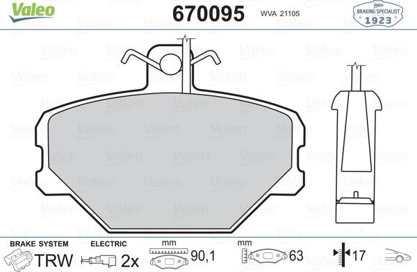 Valeo 670095 - Komplet Pločica, disk-kočnica www.molydon.hr