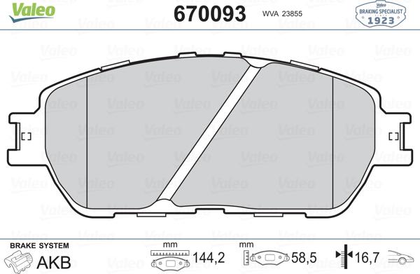 Valeo 670093 - Komplet Pločica, disk-kočnica www.molydon.hr