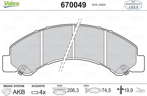 Valeo 670049 - Komplet Pločica, disk-kočnica www.molydon.hr