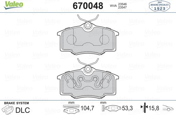 Valeo 670048 - Komplet Pločica, disk-kočnica www.molydon.hr