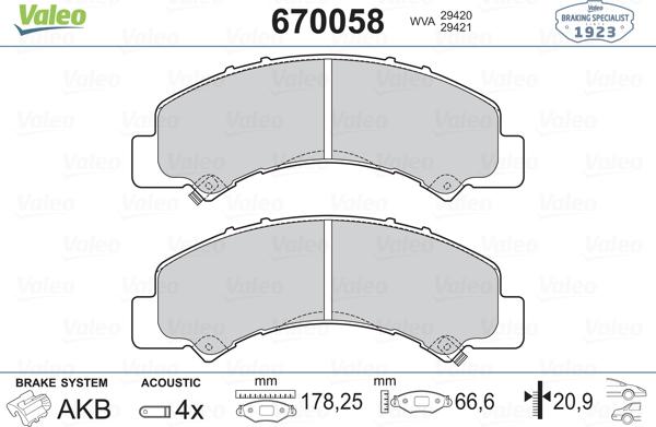 Valeo 670058 - Komplet Pločica, disk-kočnica www.molydon.hr