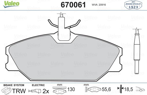 Valeo 670061 - Komplet Pločica, disk-kočnica www.molydon.hr