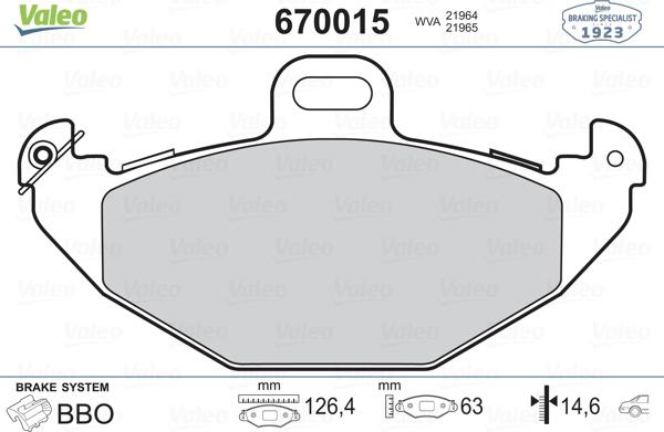 Valeo 670015 - Komplet Pločica, disk-kočnica www.molydon.hr