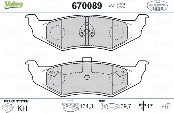 Valeo 670089 - Komplet Pločica, disk-kočnica www.molydon.hr