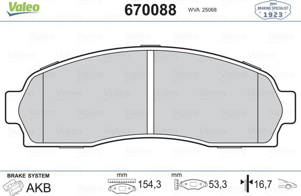 Valeo 670088 - Komplet Pločica, disk-kočnica www.molydon.hr