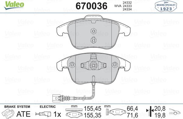 Valeo 670036 - Komplet Pločica, disk-kočnica www.molydon.hr