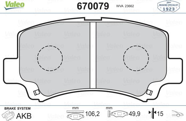 Valeo 670079 - Komplet Pločica, disk-kočnica www.molydon.hr