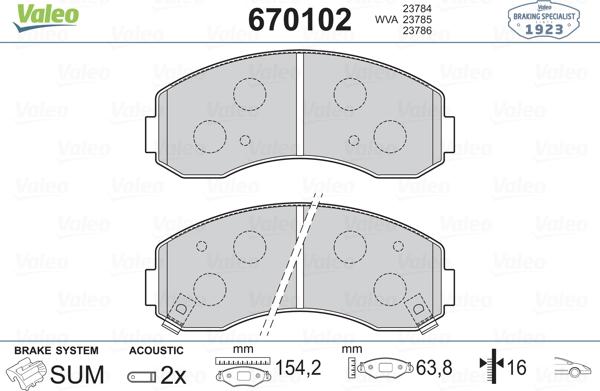 Valeo 670102 - Komplet Pločica, disk-kočnica www.molydon.hr