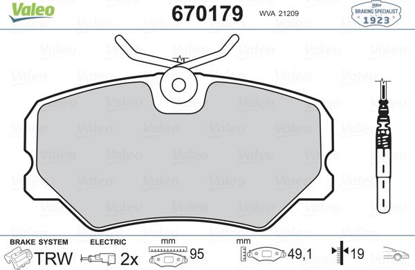 Valeo 670179 - Komplet Pločica, disk-kočnica www.molydon.hr