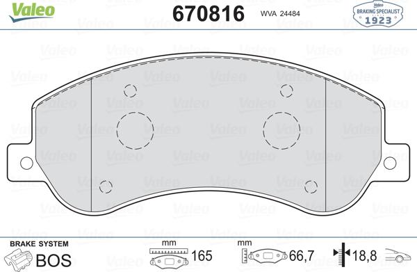 Valeo 670816 - Komplet Pločica, disk-kočnica www.molydon.hr