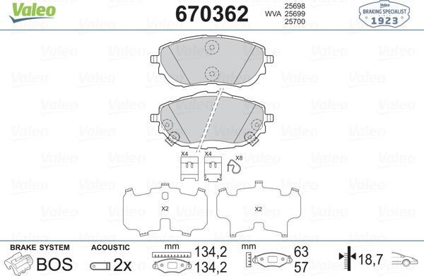 Valeo 670362 - Komplet Pločica, disk-kočnica www.molydon.hr