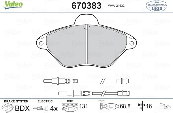 Valeo 670383 - Komplet Pločica, disk-kočnica www.molydon.hr