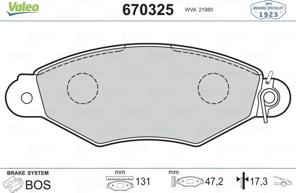 Valeo 670325 - Komplet Pločica, disk-kočnica www.molydon.hr