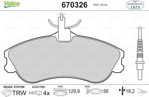 Valeo 670326 - Komplet Pločica, disk-kočnica www.molydon.hr