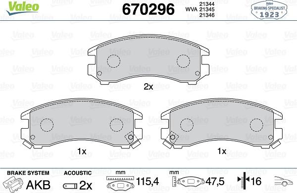 Valeo 670296 - Komplet Pločica, disk-kočnica www.molydon.hr