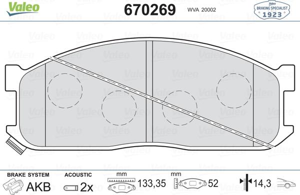 Valeo 670269 - Komplet Pločica, disk-kočnica www.molydon.hr