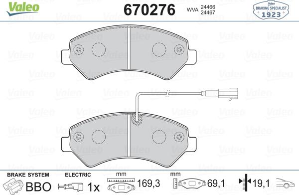 Valeo 670276 - Komplet Pločica, disk-kočnica www.molydon.hr