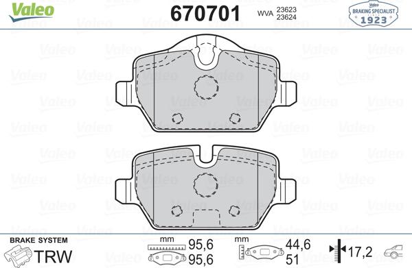 Valeo 670701 - Komplet Pločica, disk-kočnica www.molydon.hr