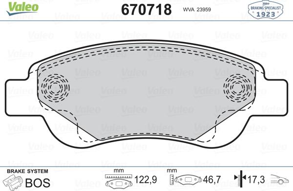 Valeo 670718 - Komplet Pločica, disk-kočnica www.molydon.hr