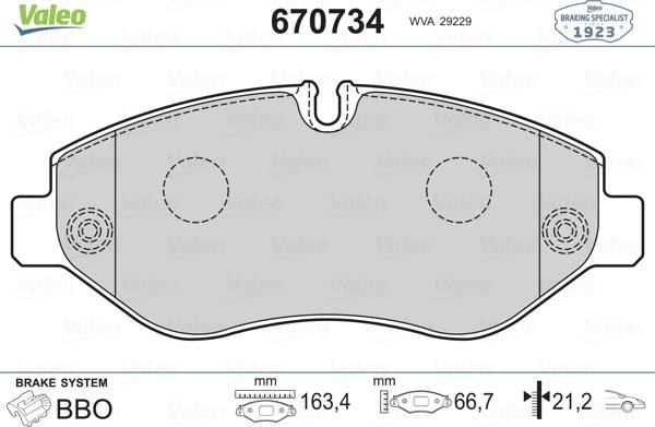 Valeo 670734 - Komplet Pločica, disk-kočnica www.molydon.hr