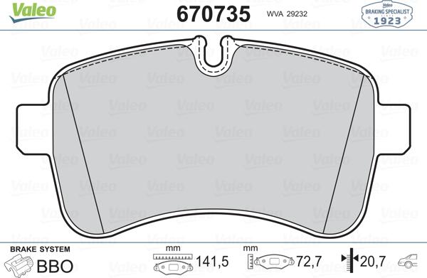 Valeo 670735 - Komplet Pločica, disk-kočnica www.molydon.hr