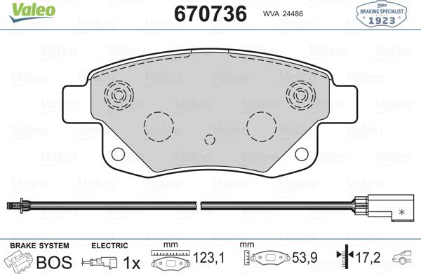 Valeo 670736 - Komplet Pločica, disk-kočnica www.molydon.hr