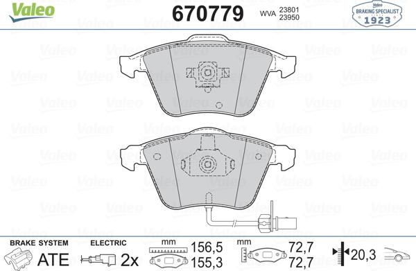 Valeo 670779 - Komplet Pločica, disk-kočnica www.molydon.hr