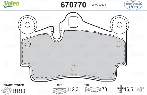 Valeo 670770 - Komplet Pločica, disk-kočnica www.molydon.hr