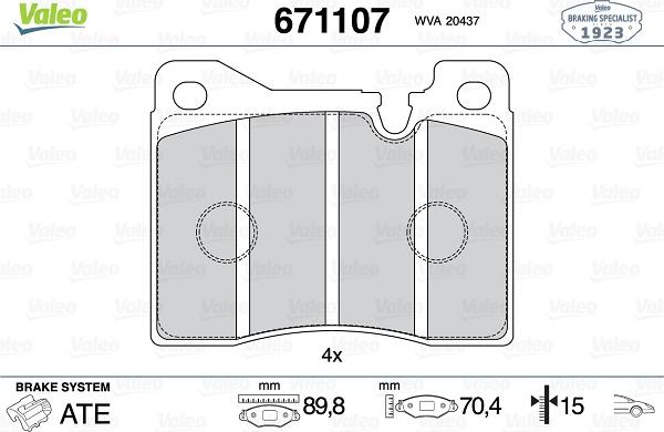 Valeo 671107 - Komplet Pločica, disk-kočnica www.molydon.hr