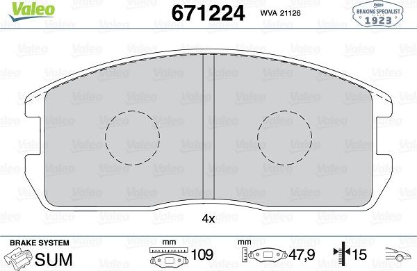 Valeo 671224 - Komplet Pločica, disk-kočnica www.molydon.hr