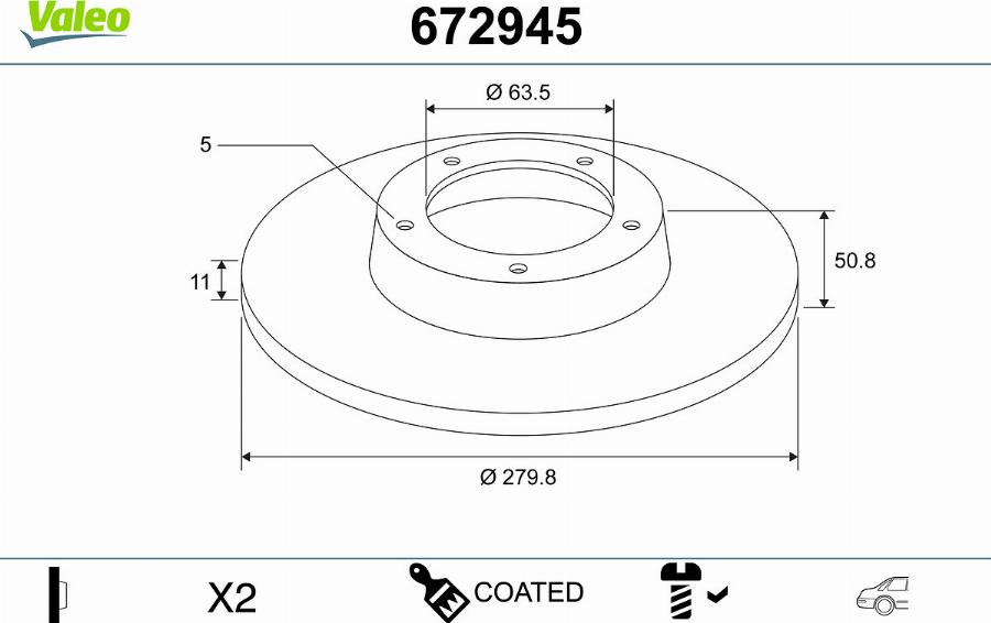 Valeo 672945 - Kočioni disk www.molydon.hr