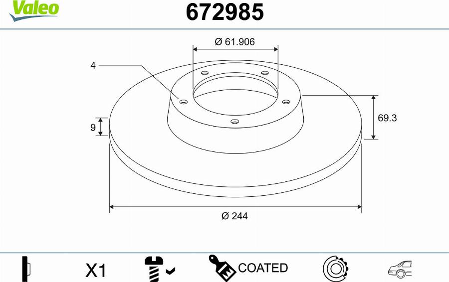 Valeo 672985 - Kočioni disk www.molydon.hr