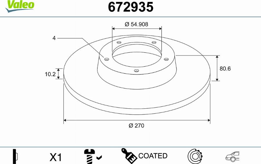 Valeo 672935 - Kočioni disk www.molydon.hr