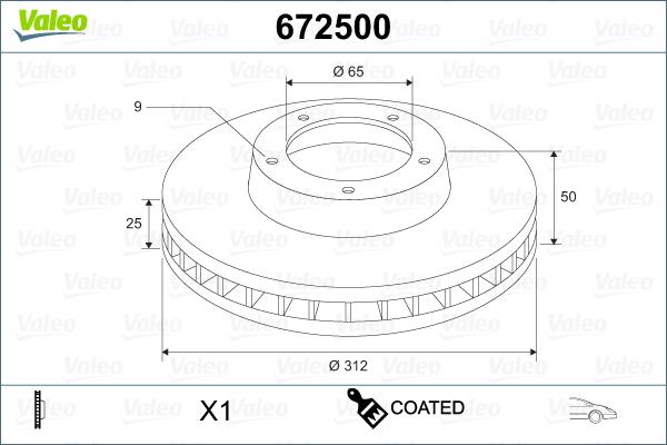 Valeo 672500 - Kočioni disk www.molydon.hr