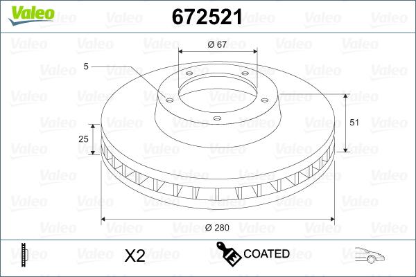 Valeo 672521 - Kočioni disk www.molydon.hr