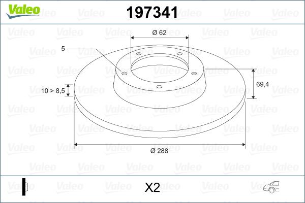 Valeo 197341 - Kočioni disk www.molydon.hr