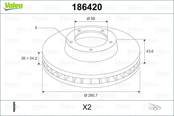 Valeo 186420 - Kočioni disk www.molydon.hr