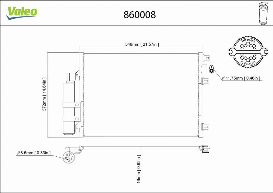 Valeo 860008 - Kondenzator, klima-Uređaj www.molydon.hr