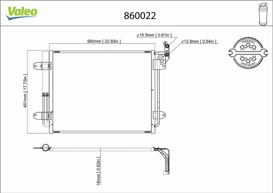 Valeo 860022 - Kondenzator, klima-Uređaj www.molydon.hr