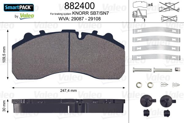 Valeo 882400 - Komplet Pločica, disk-kočnica www.molydon.hr