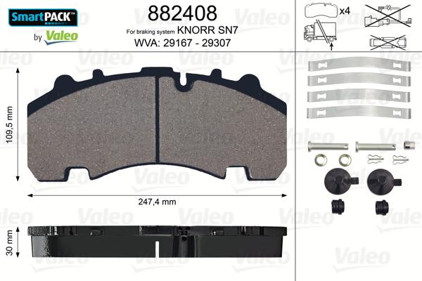 Valeo 882408 - Komplet Pločica, disk-kočnica www.molydon.hr