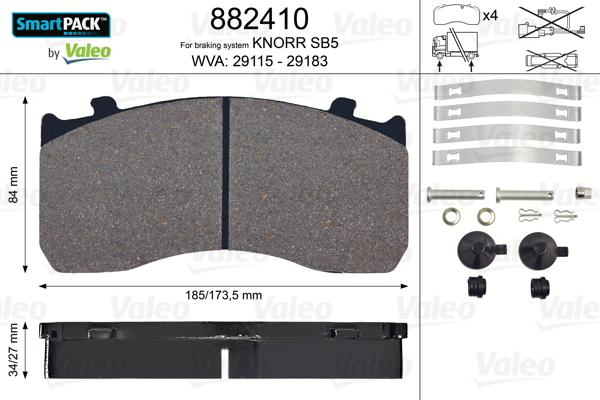 Valeo 882410 - Komplet Pločica, disk-kočnica www.molydon.hr