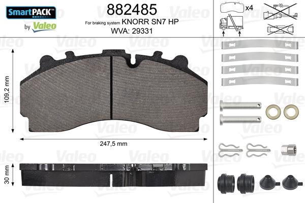 Valeo 882485 - Komplet Pločica, disk-kočnica www.molydon.hr