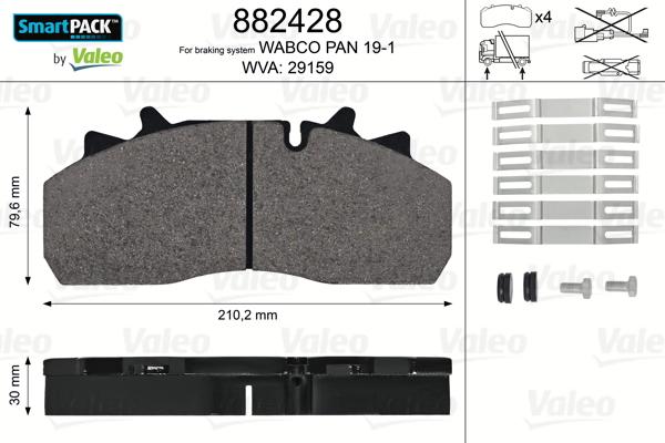 Valeo 882428 - Komplet Pločica, disk-kočnica www.molydon.hr