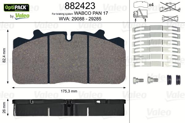 Valeo 882423 - Komplet Pločica, disk-kočnica www.molydon.hr