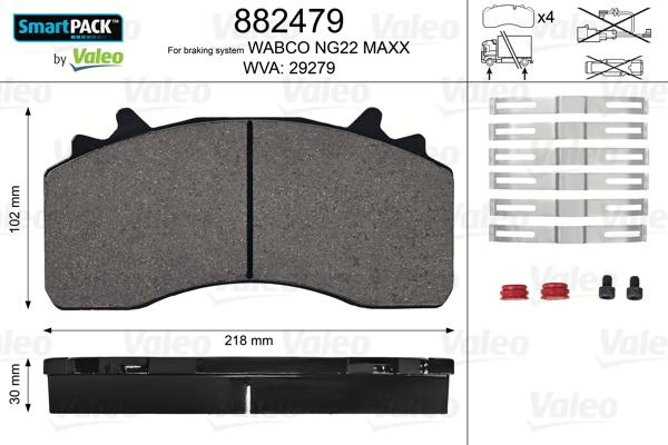 Valeo 882479 - Komplet Pločica, disk-kočnica www.molydon.hr