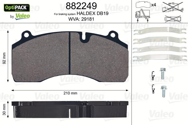 Valeo 882249 - Komplet Pločica, disk-kočnica www.molydon.hr