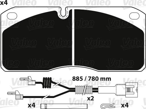 Valeo 882255 - Komplet Pločica, disk-kočnica www.molydon.hr